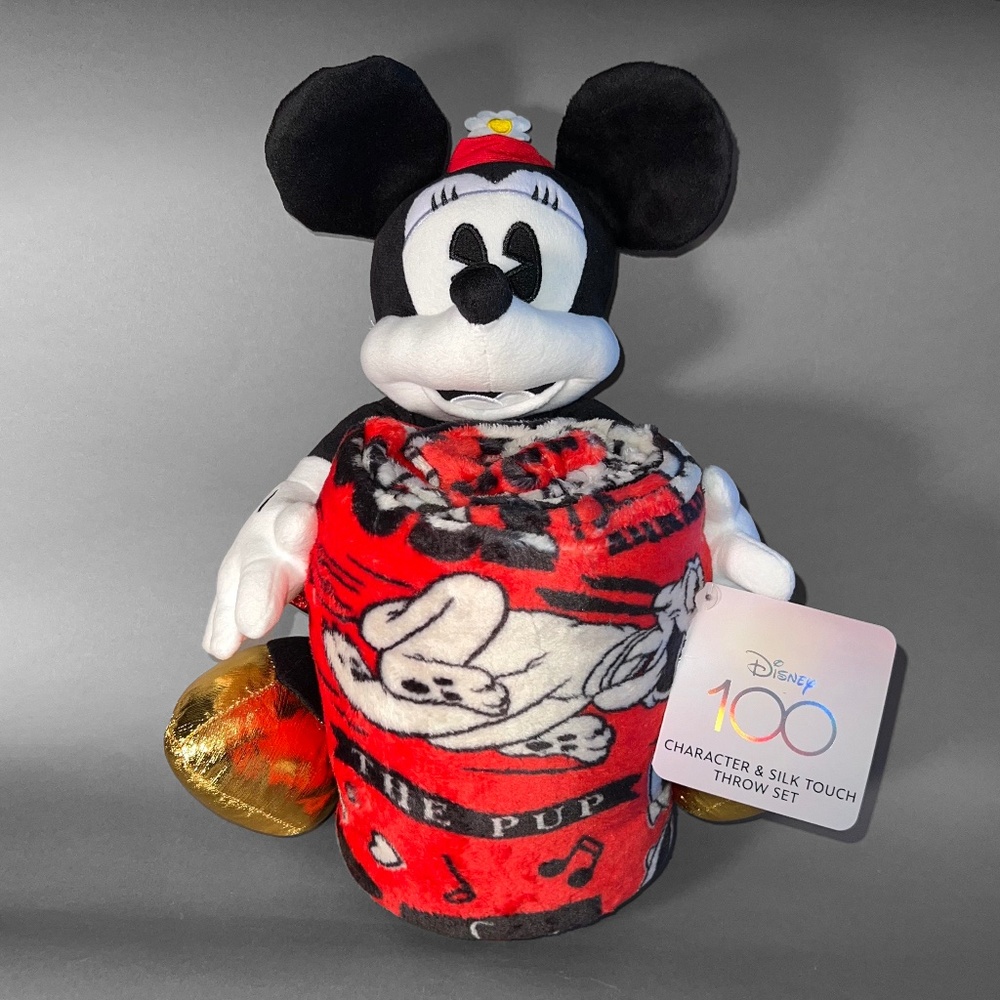 Minnie Mouse 100th Anniversary Hug Pillow & Throw Set